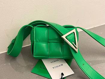 Bottega Veneta Candy Padded Cassette Green Leather Bag