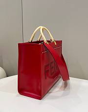 Fendi Sunshine Red Leather Tote Bag 36cm  - 3