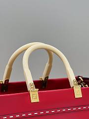 Fendi Sunshine Red Leather Tote Bag 36cm  - 5