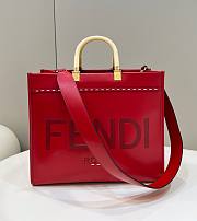 Fendi Sunshine Red Leather Tote Bag 36cm  - 1