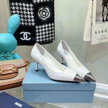 Prada white slingback 70mm heels