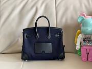 Hermes Birkin 25 Cargo Swift Blue Marine Silver Hardware Bag - 3