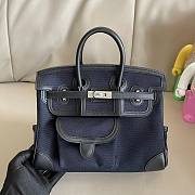 Hermes Birkin 25 Cargo Swift Blue Marine Silver Hardware Bag - 4