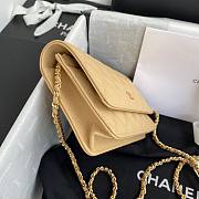 Chanel woc 19cm calfskin beige leather bag - 4