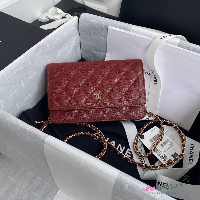 Chanel WOC Caviar Leather in Red - 1