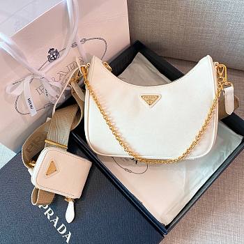 Prada Re-Edition 2005 Saffiano White Leather Bag 