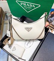 Prada Re-Edition 2005 Saffiano White Leather Silver Hardware Bag  - 4