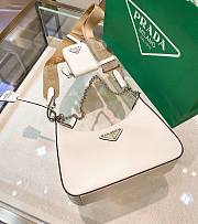 Prada Re-Edition 2005 Saffiano White Leather Silver Hardware Bag  - 1