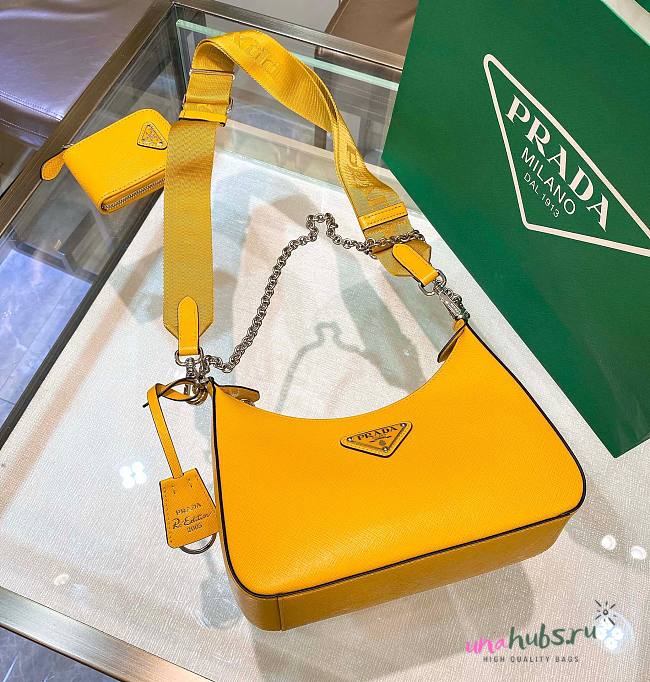 Prada Re-Edition 2005 Saffiano Yellow LeatherBag - 1