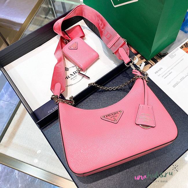 Prada Re-Edition 2005 Saffiano New Pink Leather Bag - 1