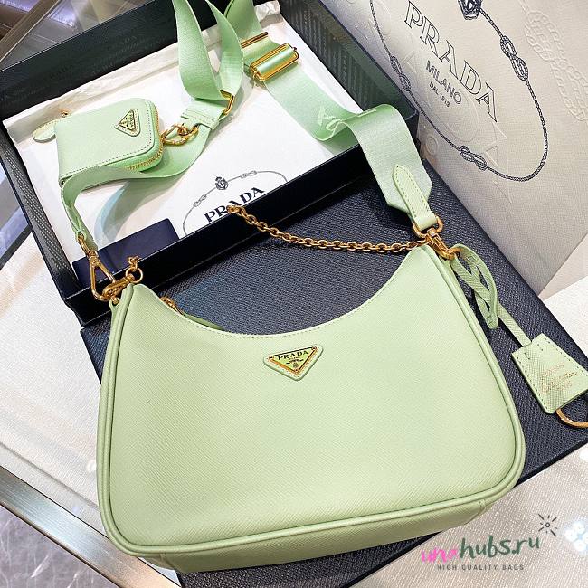 Prada Re-Edition 2005 Saffiano Green Leather Bag - 1