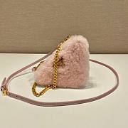 Prada pink shearling & saffiano leather mini-pouch - 6