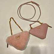 Prada pink shearling & saffiano leather mini-pouch - 5