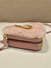 Prada pink shearling & saffiano leather mini-pouch - 3