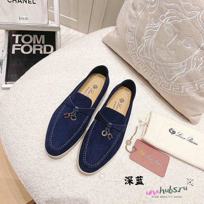 Lora Piana blue suede flats - 1