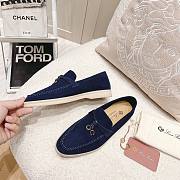 Lora Piana blue suede flats - 4