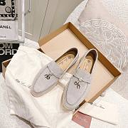 Lora Piana gray suede flats - 5