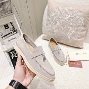 Lora Piana gray suede flats - 4