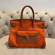 Hermes Birkin 35 Cargo Swift Orange Marine Silver Hardware Bag  - 4