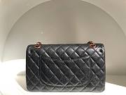 Chanel lampskin classic flap black 25cm rose gold hardware bag - 4