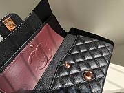 Chanel lampskin classic flap black 25cm rose gold hardware bag - 3