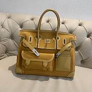 Hermes Birkin 35 Cargo Swift Yellow Marine Silver Hardware Bag - 2