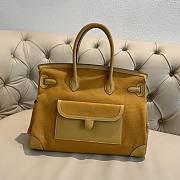 Hermes Birkin 35 Cargo Swift Yellow Marine Silver Hardware Bag - 3