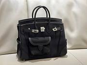 Hermes Birkin 25 Cargo Swift Black Marine Silver Hardware Bag - 2