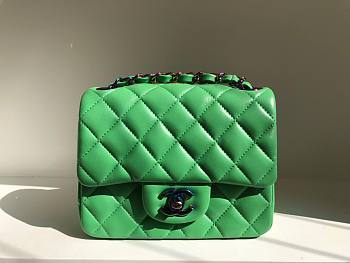 Chanel classic flap green 17cm bag