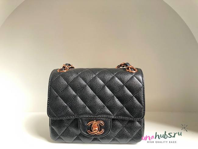 Chanel classic flap black 17cm bag - 1