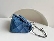 Chanel classic flap blue denim 20cm bag - 6