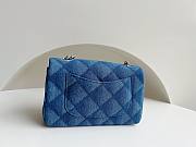 Chanel classic flap blue denim 20cm bag - 4