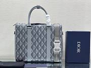 DIOR Lingot Briefcase gray CD diamond canvas bag  - 1