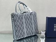 DIOR Lingot Briefcase gray CD diamond canvas bag  - 4