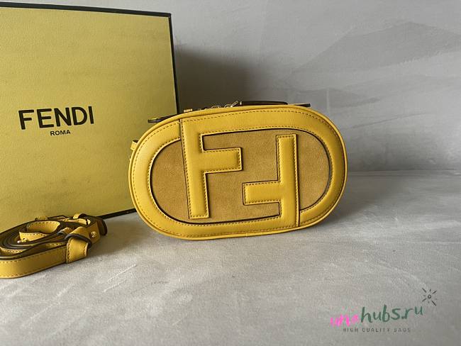 Fendi Yellow O'lock Mini Leather Camera Bag - 1