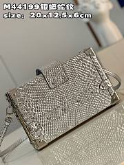 Louis Vuitton Petite Malle Python Silver Leather N80113 Bag - 5