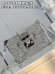 Louis Vuitton Petite Malle Python Silver Leather N80113 Bag - 6