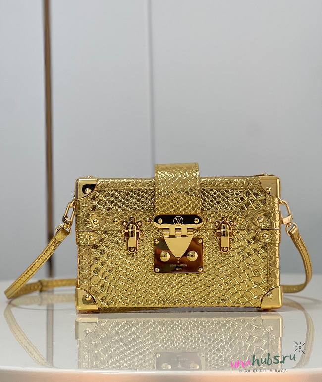 Louis Vuitton Petite Malle Python Gold Leather N80113 Bag - 1