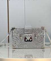 Louis Vuitton Petite Malle Python Silver Leather N80113 Bag - 1