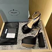 Prada black satin platform heels  - 6