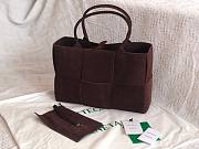 Bottega Veneta Intrecciato lamp skin tote dark brown velvet bag 609175 - 6