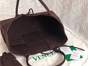 Bottega Veneta Intrecciato lamp skin tote dark brown velvet bag 609175 - 3