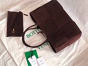 Bottega Veneta Intrecciato lamp skin tote dark brown velvet bag 609175 - 2