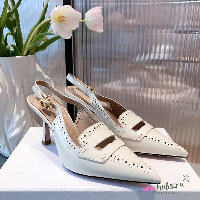 Dior pattern cut white heels - 1