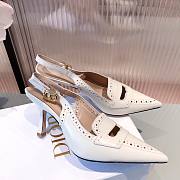 Dior pattern cut white heels - 4