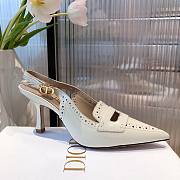 Dior pattern cut white heels - 2