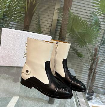 Dior Retro Pattern Cut Leather Boots