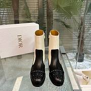 Dior Retro Pattern Cut Leather Boots - 4