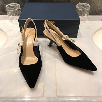 Dior J'adior slingblack black suede leather heels (6.5cm / 9cm)