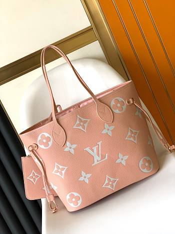 Louis Vuitton Neverfull bicolor cream pink monogram bag 35cm